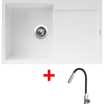 Granitový dřez Sinks ULTIMA 790 Milk + ELASTA S nerez/černá