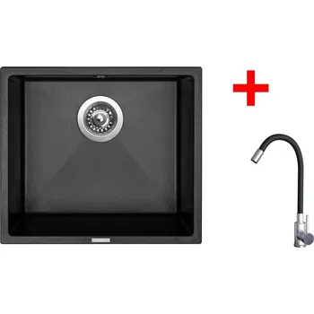 Granitový dřez Sinks FRAME 457 Metalblack + Elasta nerez/černá
