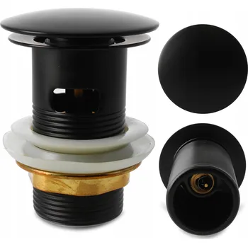 Sifon Zátka s přepadem klik-klak kulatý TRCR černá