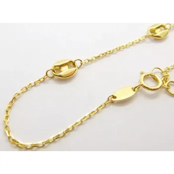 Náramek Klenoty Budín Dámský zlatý náramek ze žlutého zlata kávové zrna 585/1,01gr 18+1cm HK7118 (Klenoty Budín Dámský zlatý náramek ze žlutého zlata kávové zrna 585/1,01gr 18+1cm HK7118)