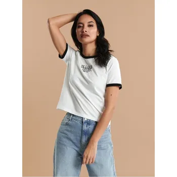 Sinsay - Tričko s krátkými rukávy a potiskem - bílá - 8663J-00X - 8663J-00X-XXS