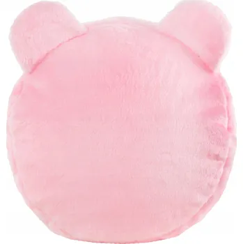 Taburet Podnožka PLUSZOVÁ dekorativní TEDDY taburet PERLOVÁ