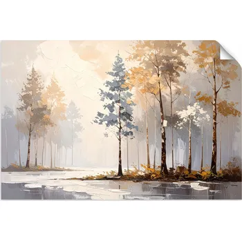 Obraz SAMOLEPÍCÍ PLAKÁT do KUCHYNĚ JÍDELNY Les Stromy Krajina 30x20