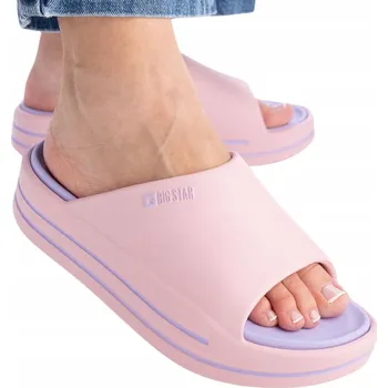 Dámské pantofle Dámské Nazouváky na platformě Big Star Pěnové pantofle k bazénu růžové NN274A035 40