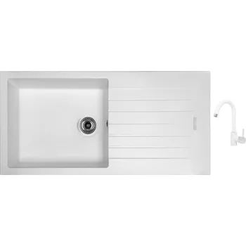 Granitový dřez Set Sinks PERFECTO 1000 Milk + baterie Sinks MIX 35 Milk