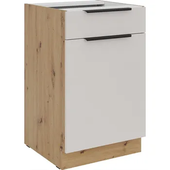 Kuchyňská skříňka Spodní kuchyňská skříňka se šuplíkem Solea 50 D 1F 1S BB - kašmír/dub artisan