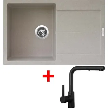 Granitový dřez Sinks ULTIMA 790 Avena + ENIGMA S Černá matná