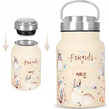 Láhev Ocelová láhev 520 ml na studené i horké nápoje, odolná NILS CAMP