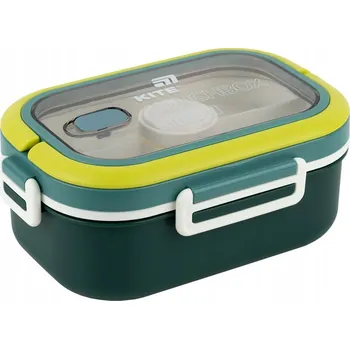 Svačinový box Obědový box s přihrádkami, svačinový box s příborem a držadlem 1100 ml KITE