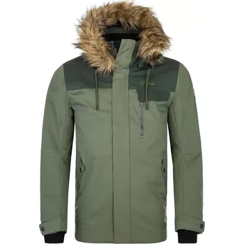 Pánský kabát Pánská zimní bunda Kilpi ALPHA-M khaki XS