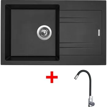 Granitový dřez Sinks LINEA 780 Metalblack + Elasta nerez/černá