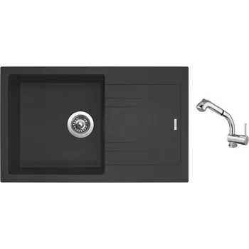 Granitový dřez Set Sinks LINEA 780 N Granblack + baterie Sinks MIX 3 S Chrom
