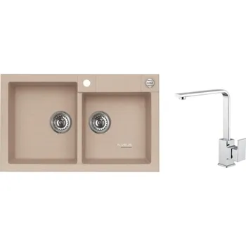 Granitový dřez SET ALVEUS ROCK 90 - 55+ BATERIE RENO CHROM
