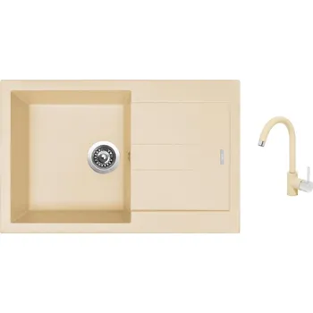 Kuchyňský dřez Set Sinks AMANDA 780 Sahara + baterie Sinks MIX 35 Sahara