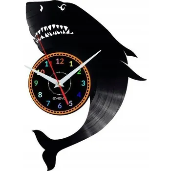 Hodiny ŽRALOK NÁSTĚNNÉ HODINY DEKORATIVNÍ MODERNÍ VINYLOVÁ DESKA VINYL JAKO DÁREK