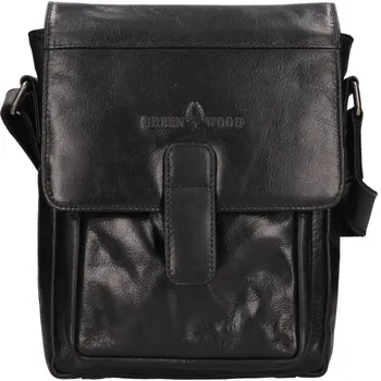 Pánská aktovka Pánská kožená taška přes rameno Greenwood Nito - černá