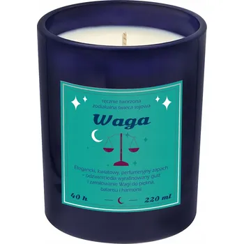 Svíčka Sójová vonná svíčka – znamení zvěrokruhu Váhy pro fanoušky astrologie Cup&You 1 ks