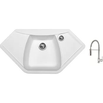 Granitový dřez Set Sinks NAIKY 980 Milk + baterie Sinks MIX 35 PROF S chrom