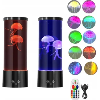 Lampička LÁVOVÁ LAMPA BAREVNÁ MEDÚZA, LED LAMPA DO AKVÁRIA, DO POKOJE, NA STŮL
