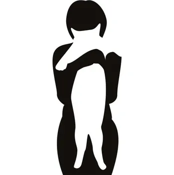 Samolepící dekorace Samolepka na stěnu žena s kočkou