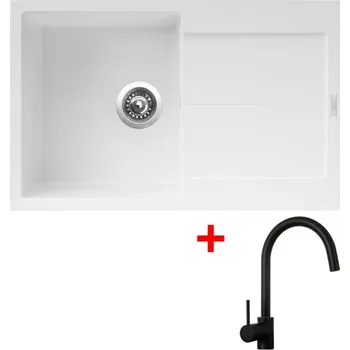 Granitový dřez Sinks ULTIMA 790 Milk + Vitalia černá matná