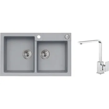 Granitový dřez SET ALVEUS ROCK 90 - 81+ BATERIE RENO CHROM