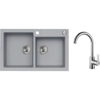 Granitový dřez SET ALVEUS ROCK 90 - 81+ BATERIE TONIA CHROM