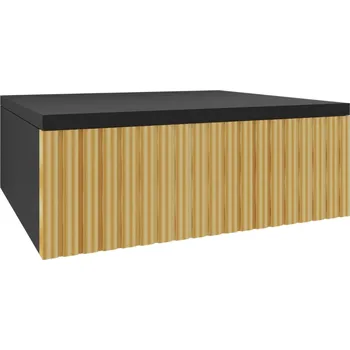 Noční stolek Noční stolek závěsný nakastlík ČERNÁ ryfle 45 šuplík tip-on RIVA GOLD