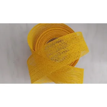 Stuha Stuha jutová šíře 40mm návin 9 metrů - žlutá