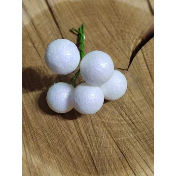 Dekorace kuličky průměr 20 mm s glitry 6 ks