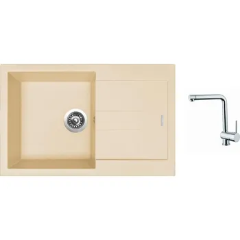 Kuchyňský dřez Set Sinks AMANDA 780 Sahara + baterie Sinks MIX 3 chrom