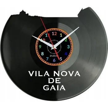 Hodiny VILA NOVA DE GAIA NÁSTĚNNÉ HODINY DEKORATIVNÍ MODERNÍ VINYLOVÁ DESKA