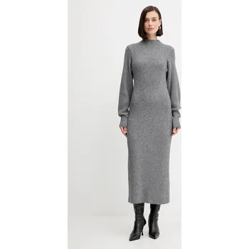 Dámské šaty Vlněné šaty Twinset šedá barva, maxi, 252TT3460 90A, vel. M