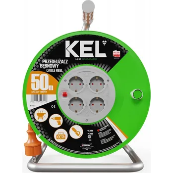 Prodlužovací kabel Prodlužovací Kabel bubnový 50 m, 4 zásuvky 230 V Schuko, 3680 W