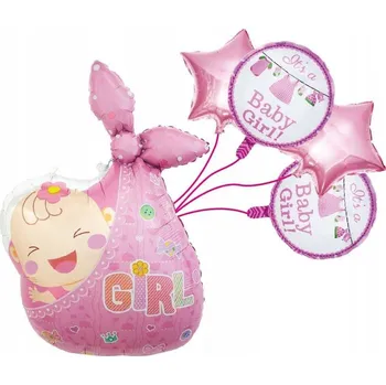 Balónek SADA BALÓNKŮ BABY GIRL SHOWER PRO HOLČIČKU 5 KS