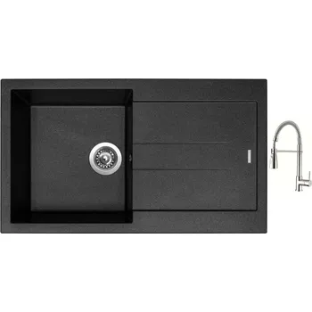 Granitový dřez Set Sinks AMANDA 860 Metalblack + baterie Sinks MIX 35 PROF S chrom