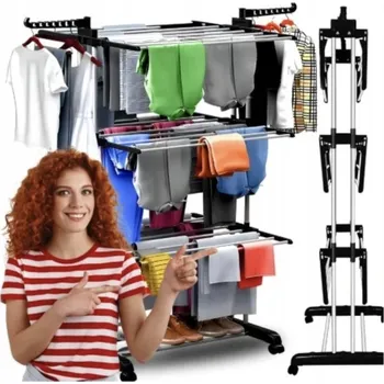 Sušák na prádlo Suszarka Na Pranie Stojąca Skládací Vertikální NA OBLEČENÍ PRÁDLO Balkonový XL