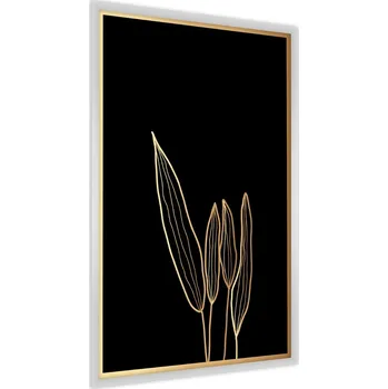 Obraz Plakát v rámu Luxusní vzor LISTY Dekor 30x40