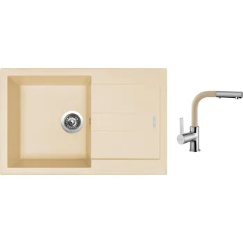 Granitový dřez Set Sinks AMANDA 780 Sahara + baterie Sinks ENIGMA S Sahara
