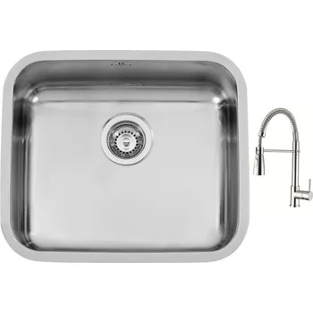 Granitový dřez Set Sinks BELÉM 540 V leštěný + baterie Sinks MIX 35 PROF S