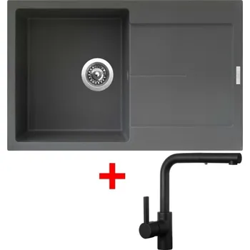 Granitový dřez Sinks ULTIMA 790 Titanium + ENIGMA S Černá matná