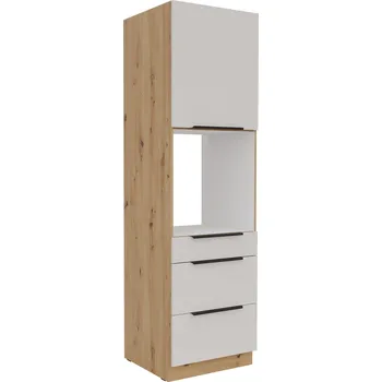 Kuchyňská skříňka Skříň na vestavnou troubu se šuplíky Solea 60 DPS-210 3S1F - kašmír/dub artisan