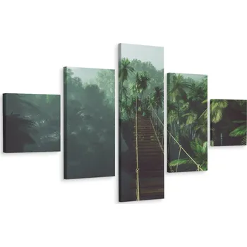 Obraz Pěti-dílný obraz Lanový MOST Rostliny 3D 250x150