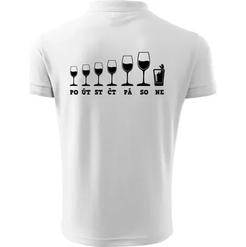 Pánská košile Evoluce víno celý týden - Polokošile pánská Pique Polo 203 - 4XL ( Bílá )