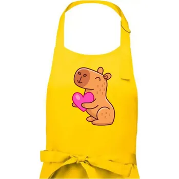 Kuchyňská zástěra Zamilovaná kapybara - Pánská zástěra na vaření - Univerzální velikost ( Žlutá )