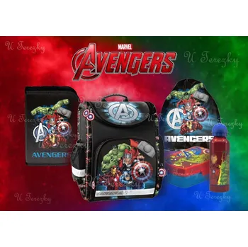 Školní batoh Školní set sada AVENGERS 5 ks batoh aktovka, sáček, penál, box, láhev AV23DD-524/05