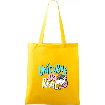 Unicorns are real ponny - Taška bavlněná - 42 x 38 cm ( Žlutá )