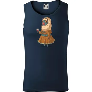 Alpaka s vínem žena - Tílko pánské Core - 2XL ( Námořní modrá (velmi tmavá - téměř černá) )