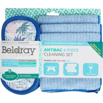 Utěrka ANTIBAKTERIÁLNÍ ČISTICÍ SADA 3X UTĚRKA 3X ABRASIVNÍ NÁSTAVCE BELDRAY