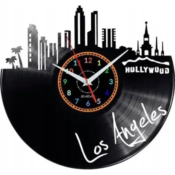 Hodiny LOS ANGELES NÁSTĚNNÉ HODINY DEKORATIVNÍ MODERNÍ VINYLOVÁ DESKA